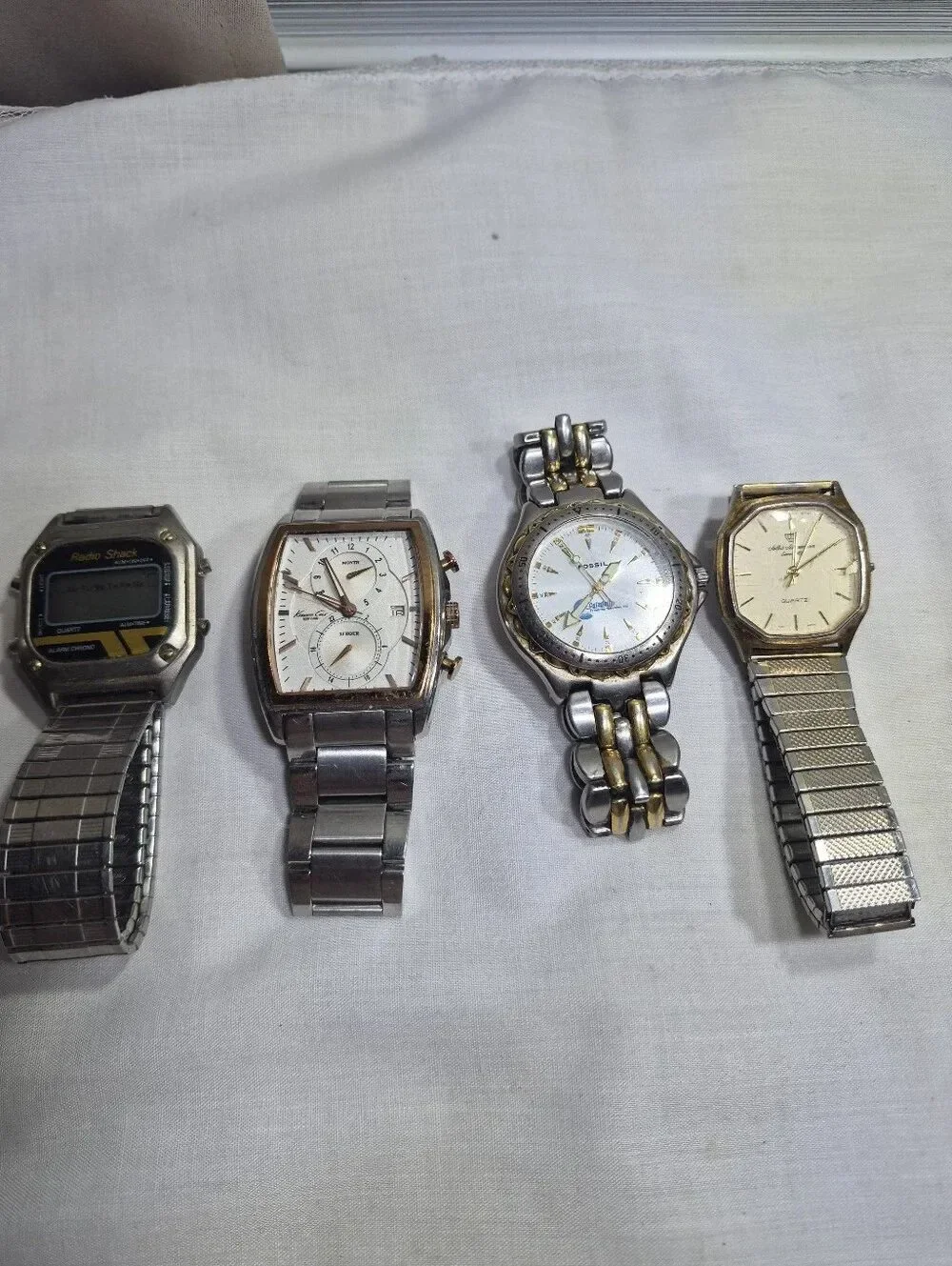 Vintage Watch Lot of 4 - Radio Shack, Kenneth Cole, Fossil, Seiko Style